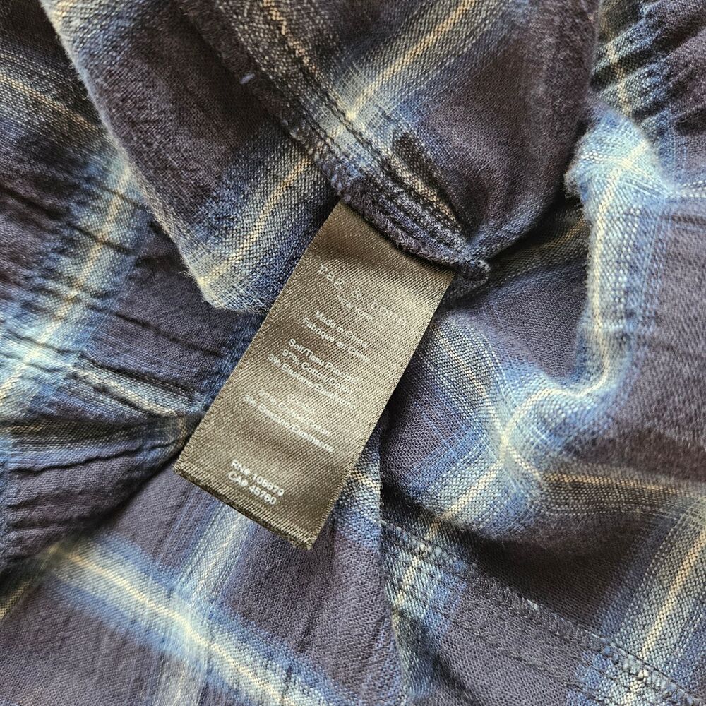Rag & Bone Jean Sadie Plaid Shirt Dress Womens Small Blue Flannel Tie Front - Picture 6 of 9